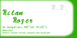 milan mozer business card